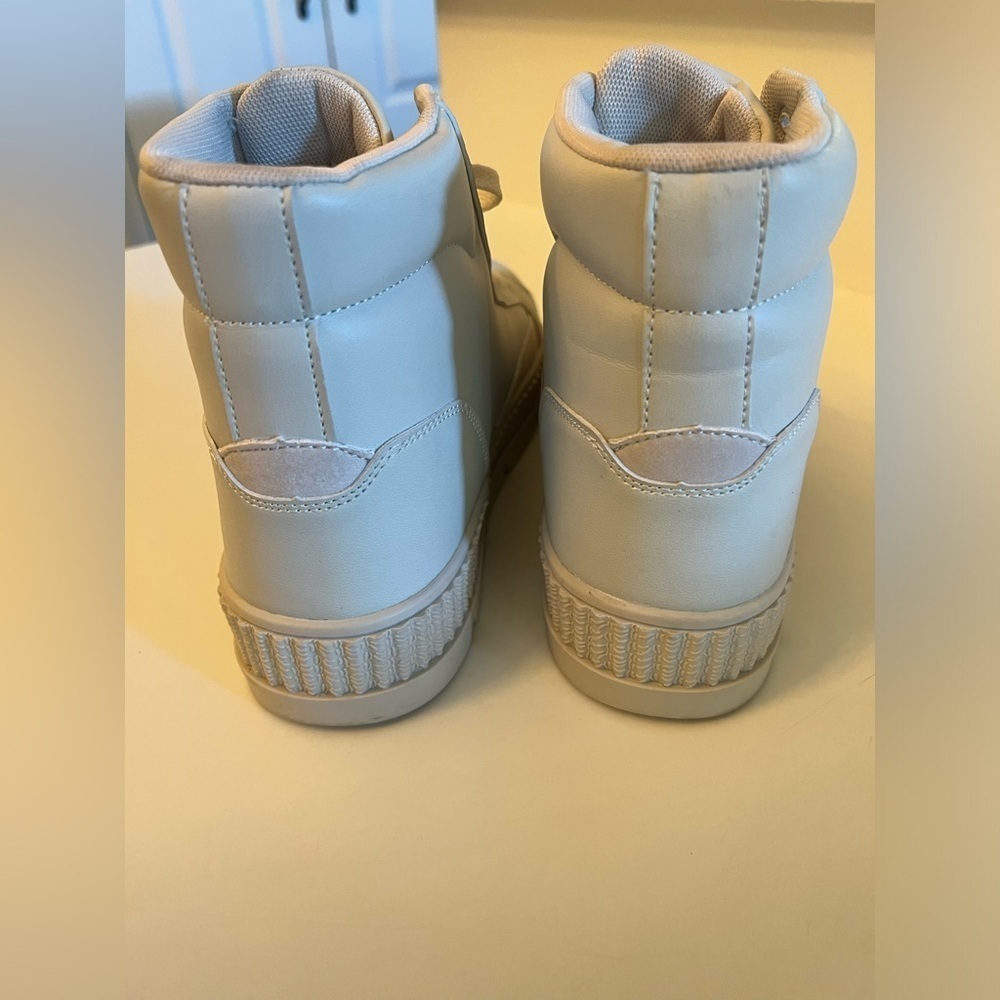 BERNESS PLATFORM HIGH TOP SNEAKER WHITE. SIZE 8 - Picture 4 of 7